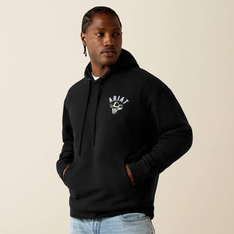 Ariat Black Stitched Skull Hoodie-10074913
