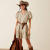 Ariat Ladies Blair Dress Parchment with Ivy Green Stripes 10079304