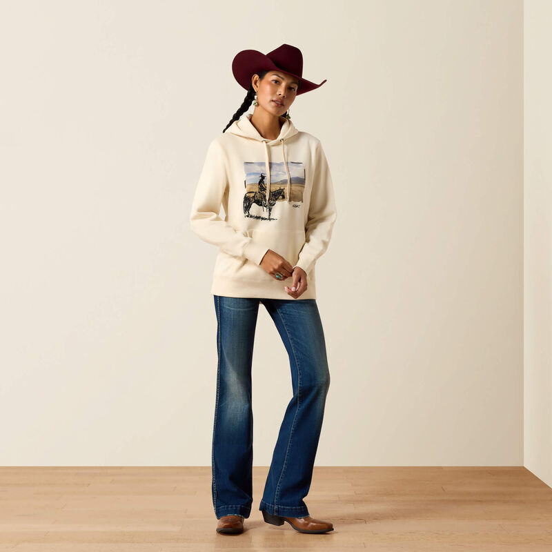 Ariat Ladies Wish You Were Here Hoodie Parchment 10079308