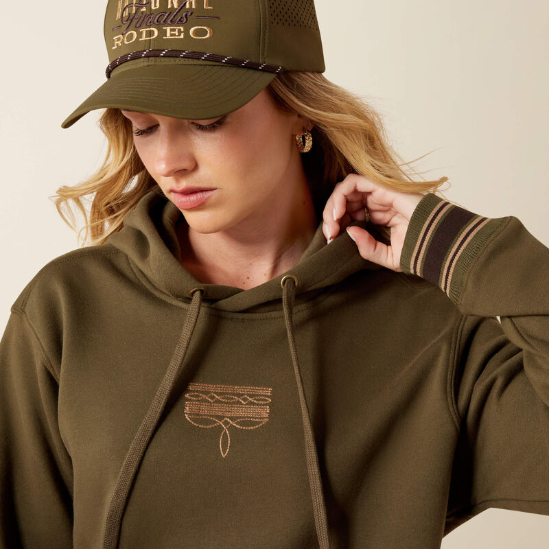 Ariat Ladies Threaded Through Hoodie Ivy Green 10079330