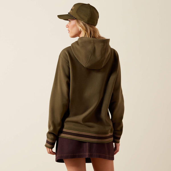 Ariat Ladies Threaded Through Hoodie Ivy Green 10079330