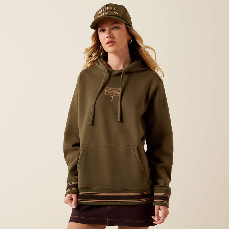 Ariat Ladies Threaded Through Hoodie Ivy Green 10079330