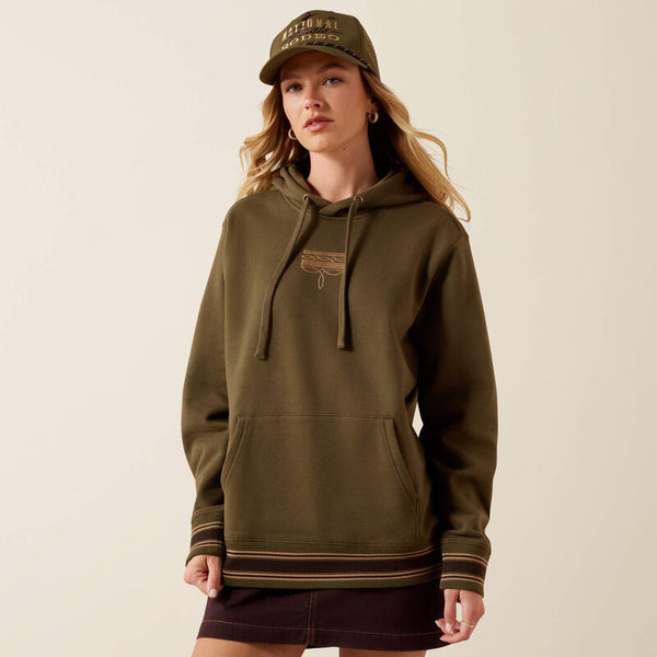 Ariat Ladies Threaded Through Hoodie Ivy Green 10079330