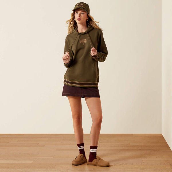 Ariat Ladies Threaded Through Hoodie Ivy Green 10079330