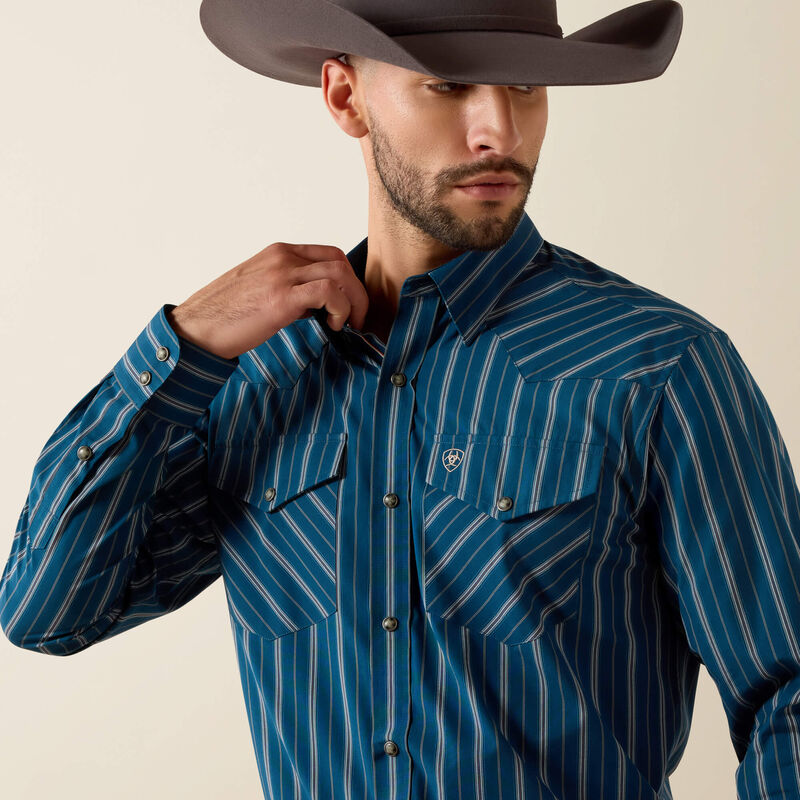 Ariat Men's Pro Series Wolfgang Classic Fit Snap Shirt Sailor Blue 10079442