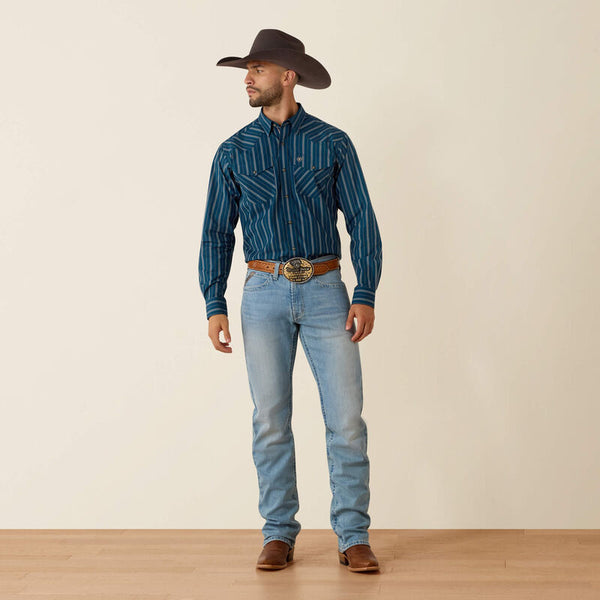 Ariat Men's Pro Series Wolfgang Classic Fit Snap Shirt Sailor Blue 10079442
