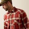 Ariat Men's Retro Hatford Fitted Snap Shirt Rosewood Plaid 10079448