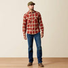 Ariat Men's Retro Hatford Fitted Snap Shirt Rosewood Plaid 10079448