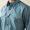 Ariat Men's Wrinkle Free Bram Fitted Snap Shirt Corsair Blue Floral 10079659