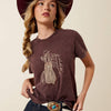 Ariat Ladies Rebel With A Cause T-Shirt Chocolate Plum 10079672