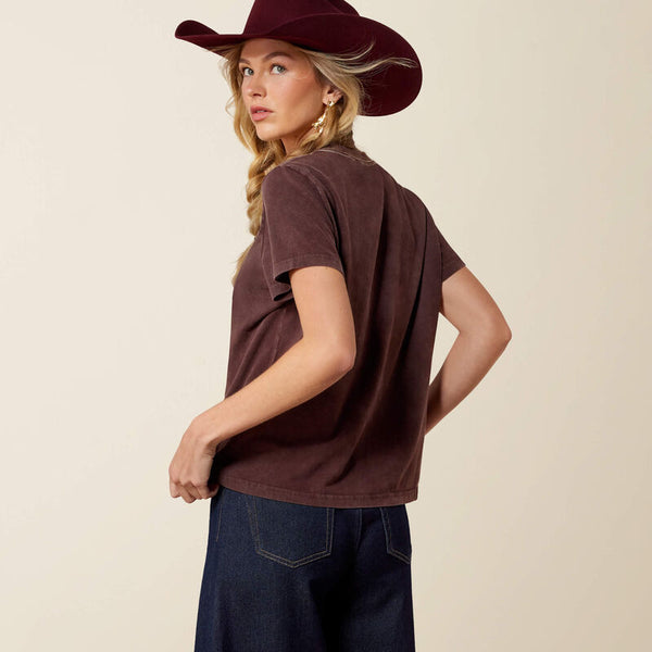 Ariat Ladies Rebel With A Cause T-Shirt Chocolate Plum 10079672