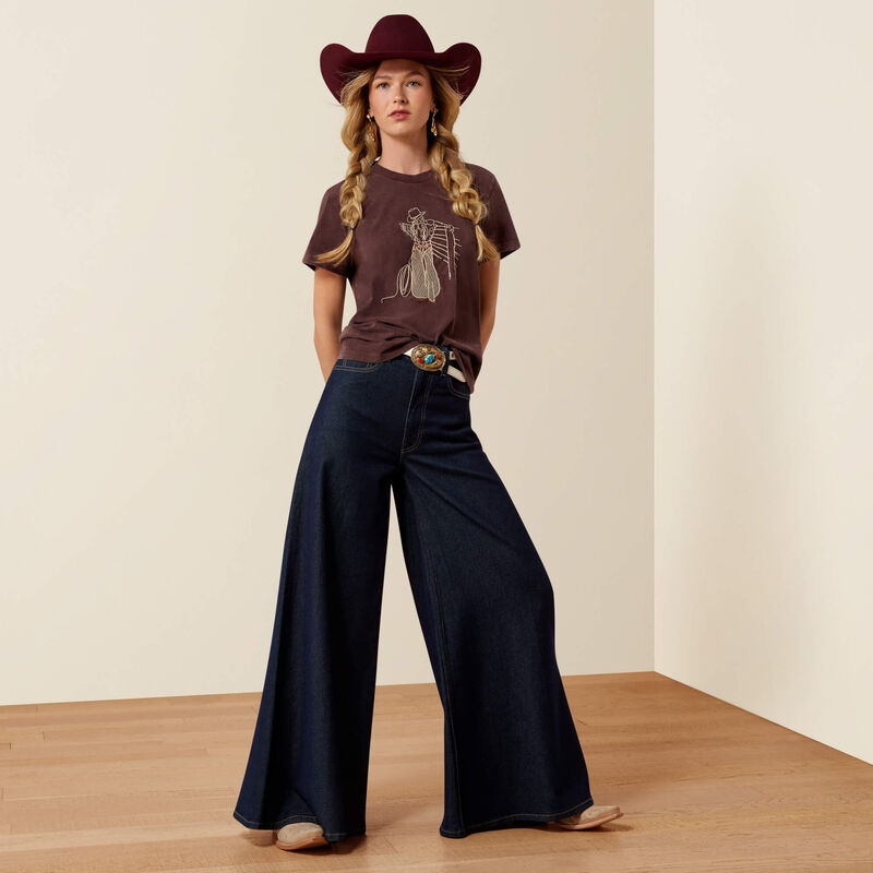 Ariat Ladies Rebel With A Cause T-Shirt Chocolate Plum 10079672