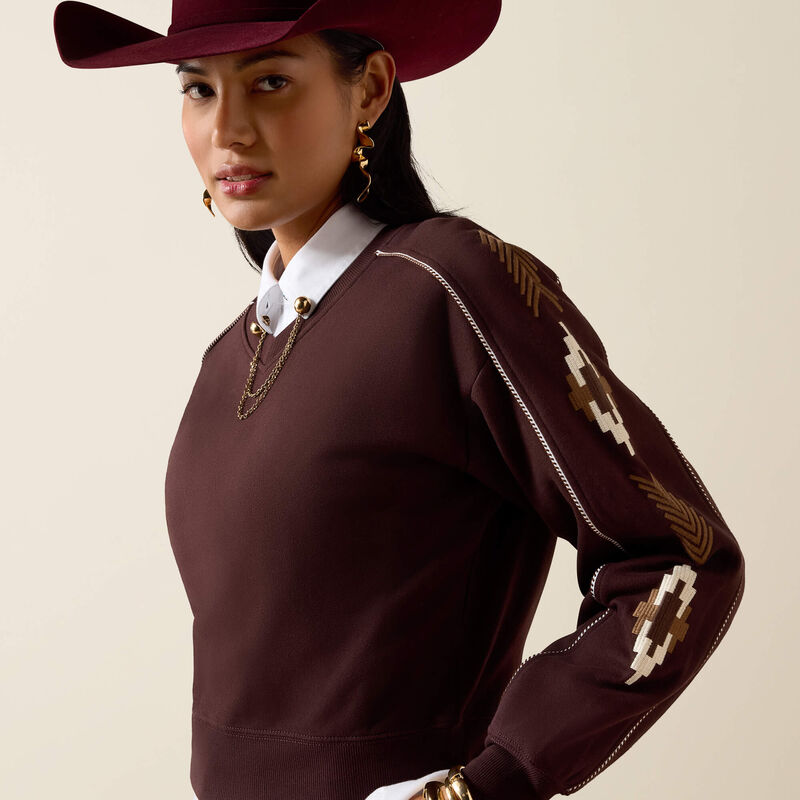 Ariat Ladies Dakota Sweatshirt Chocolate Plum 10079673