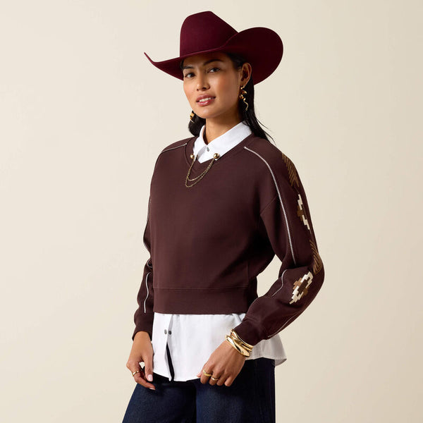 Ariat Ladies Dakota Sweatshirt Chocolate Plum 10079673