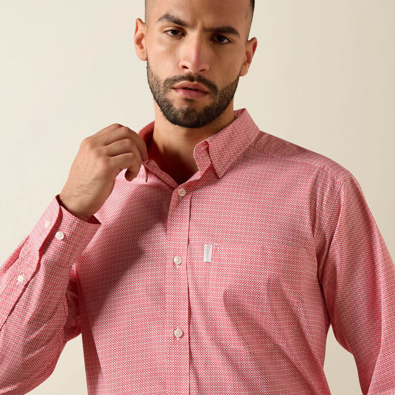 Ariat Men's Everything Classic Fit Shirt Scarlet Geo Print 10079768