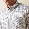 Ariat Men's Everything Classic Fit Snap Shirt White Geo Stripe 10079769