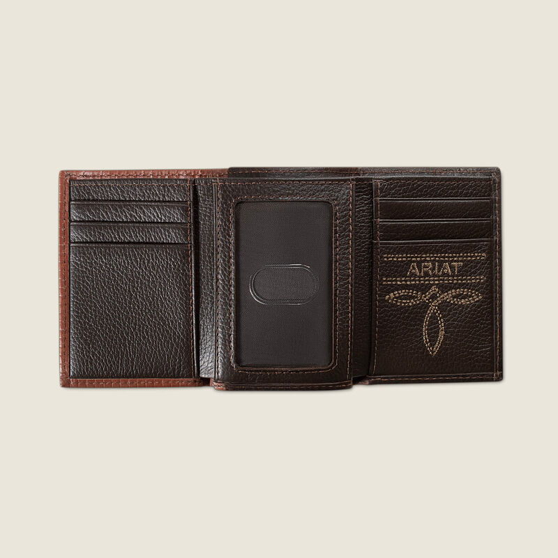 Ariat Pebble Leather With Trim Trifold Wallet A3569202