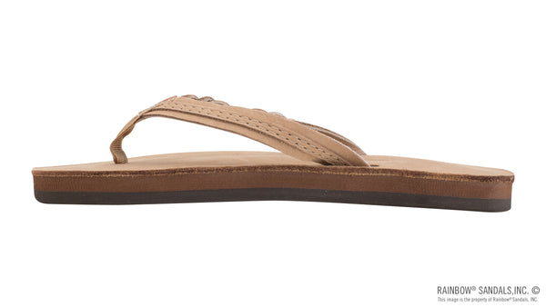 Rainbow Sandals Kids Flirty Braidy- Premier Leather Braided 1/2" Strap - Sierra Brown