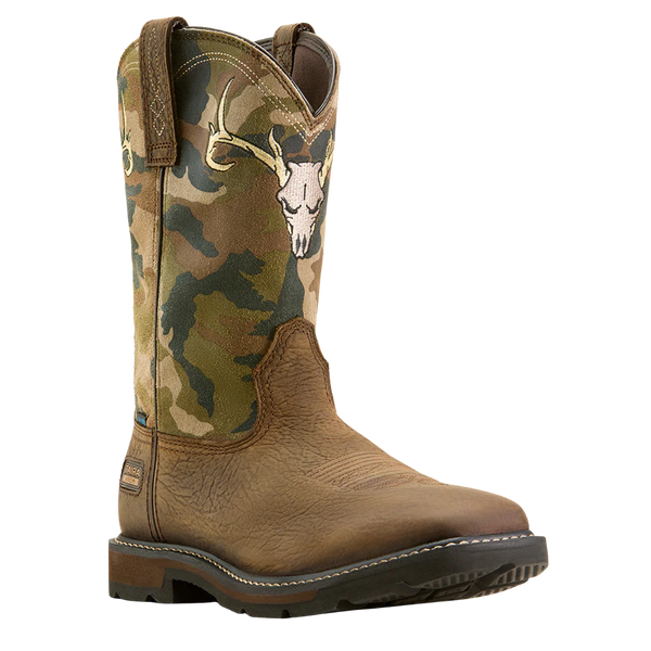 Ariat Men's Groundbreaker Antler Waterproof Wide Square Toe Work Boot - 10074211