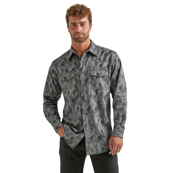Wrangler Men's Coconut Cowboy Long Sleeve Shirts Classic Fit 112338177