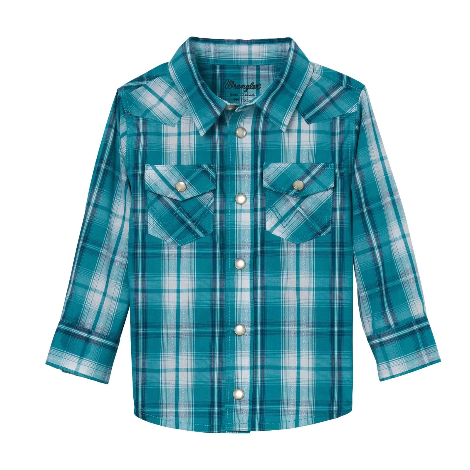 Wrangler Infant Blue Plaid Snap 112344686
