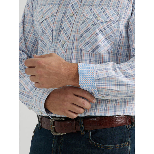Wrangler Men's 20X Blue and Orange Snap 112344689