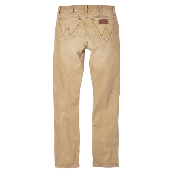 Wrangler Men's Color Wash Retro Slim Fit Straight Leg Jean in Saddle 112345014