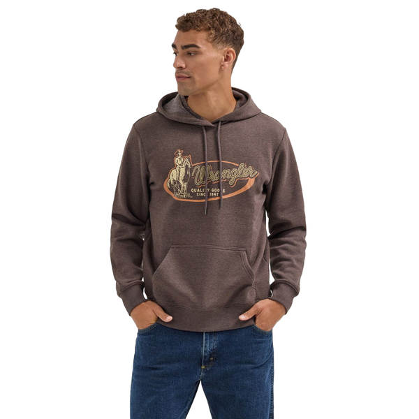 Wrangler Men's Chocolate Torte Tan Hooded Pullover - 112354257