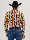 Wrangler Men's Checotah Long Sleeve Western Snap Printed Shirt - Sunset Yellow - 112355378