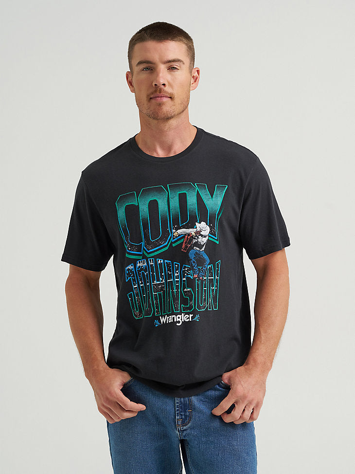 Wrangler Men's Bold Black Cody Johnson Concert TShirt-112358748