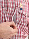 Wrangler Mens Performance Short Sleeve Shirt - Red Plaid - 112359448