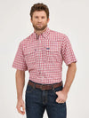 Wrangler Mens Performance Short Sleeve Shirt - Red Plaid - 112359448