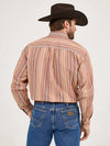 Wrangler Men's George Strait Long Sleeve Stripe Button Down - Earth Brown Stripe - 112359952