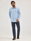 Wrangler Men's Short Sleeve ATG Drover Utility Shirt - Cerulean - 112360550