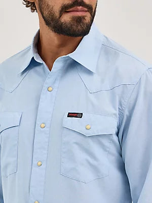 Wrangler Men's Short Sleeve ATG Drover Utility Shirt - Cerulean - 112360550