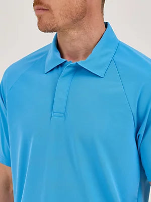Wrangler Men's Short Sleeve ATG Chesapeake Polo Shirt - Azure Blue - 112360574
