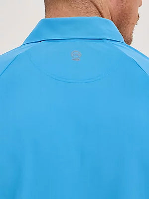 Wrangler Men's Short Sleeve ATG Chesapeake Polo Shirt - Azure Blue - 112360574
