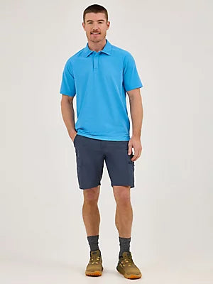 Wrangler Men's Short Sleeve ATG Chesapeake Polo Shirt - Azure Blue - 112360574