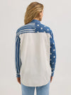 Wrangler Ladies Pieced Boyfriend Denim Western Snap Shirt - Stars N Stripes - 112362252