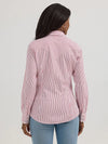 Wrangler Ladies All Occasion Red Stripe Western Snap Shirt-112364271