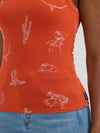 Wrangler Ladies Printed Slim Goddess Tank-112364372