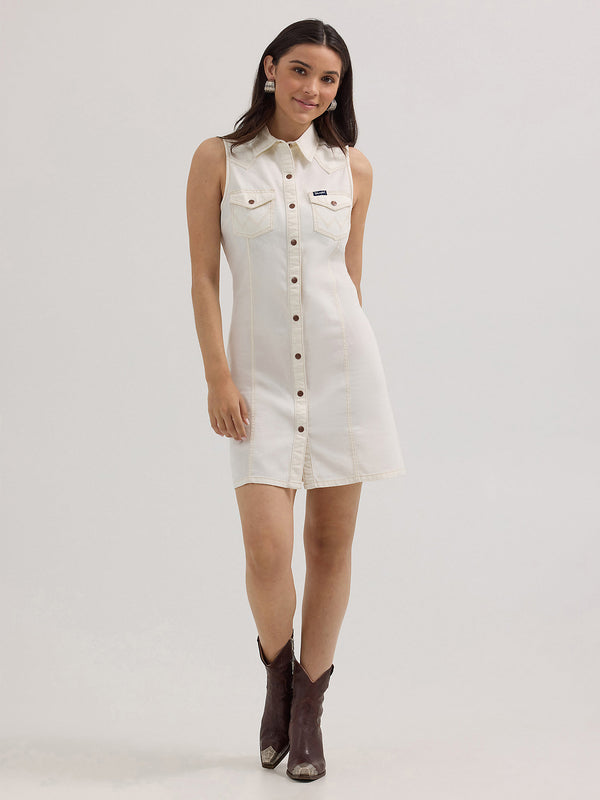 Wrangler Ladies White Western Snap Dress-112364413