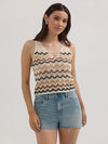 Wrangler Ladies Crochet Sweater Tank-112364720