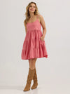 Wrangler Ladies Strappy Tiered Dress - Red - 112365032