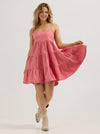 Wrangler Ladies Strappy Tiered Dress - Red - 112365032