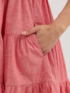 Wrangler Ladies Strappy Tiered Dress - Red - 112365032