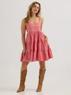 Wrangler Ladies Strappy Tiered Dress - Red - 112365032