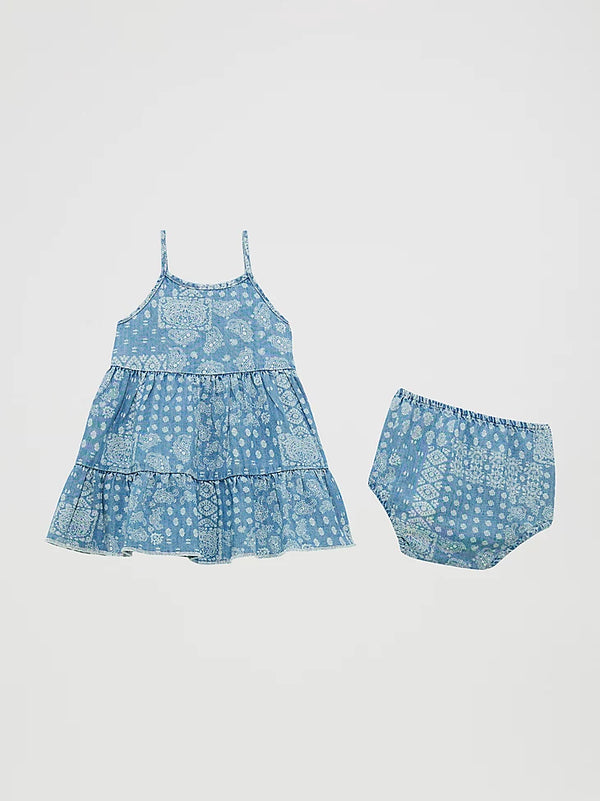 Wrangler Infant Girls Paisley Blue Dress-112365076