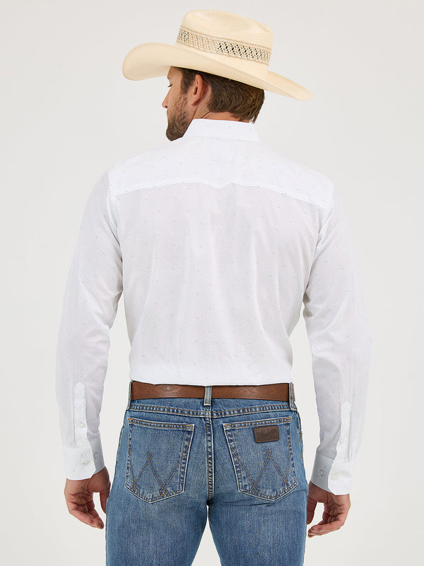 Wrangler Men's Cody Johnson Ceramic White Dot Button Down Shirt-112365607