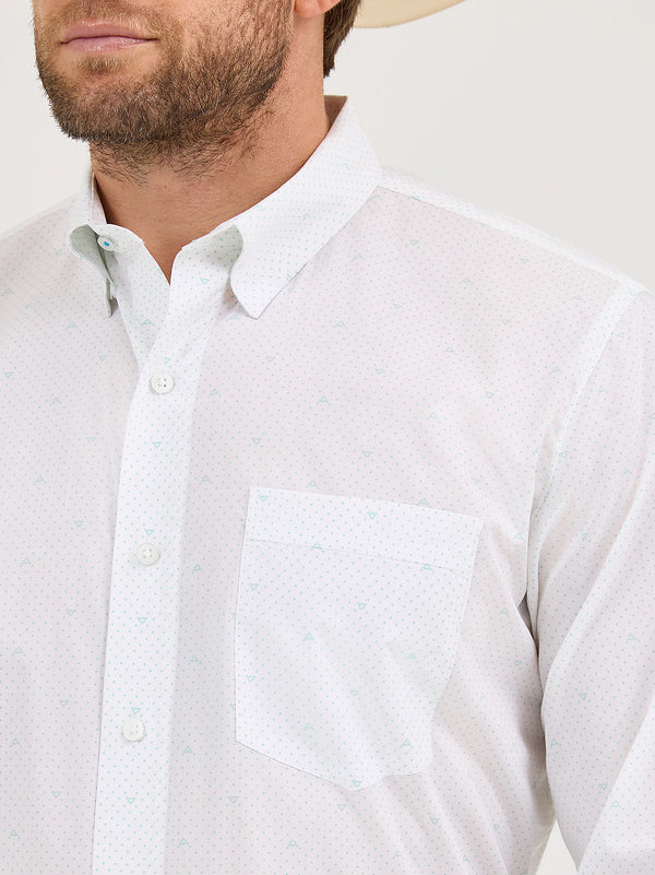 Wrangler Men's Cody Johnson Ceramic White Dot Button Down Shirt-112365607